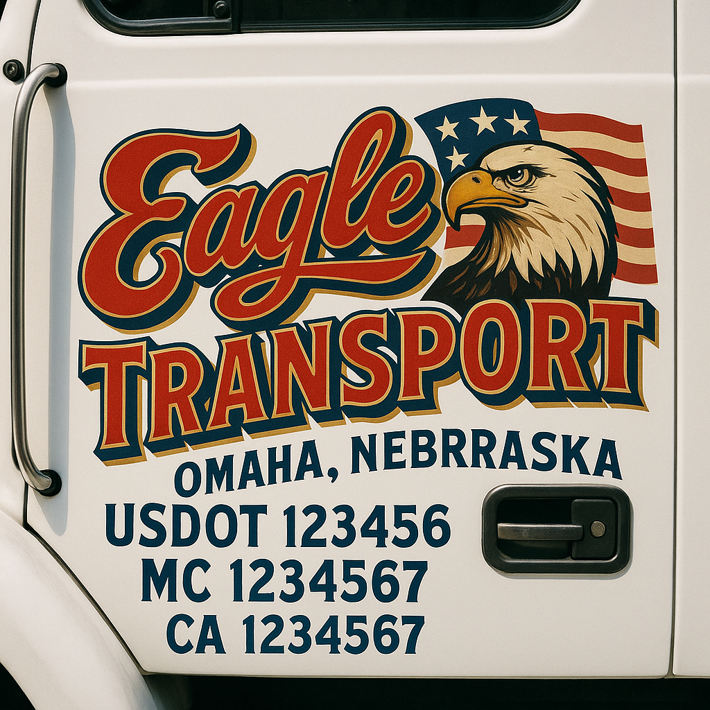 Truck Door Decal Sticker Lettering With USDOT, MC, CA, KYU, GVW & More ...