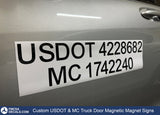 US DOT & MC Number Magnetic Sign (Set of 2)