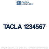 TACLA Number Decal Sticker (Set of 2)