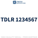 TDLR Number Decal Sticker Sign (Set of 2)