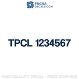 TPCL Number Decal Sticker (Set of 2)