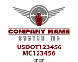 company name truck decal military and usdot mc