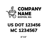 company name truck decal lawn care landscaping and usdot mc