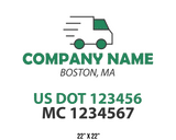 company name truck decal logistics and transportation usdot mc