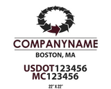 company name truck decal logistics and transportation contemporary usdot mc