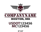 company name truck decal military and usdot mc
