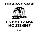 company name truck decal lawn care landscaping and usdot mc