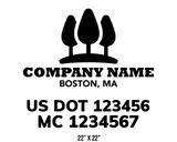company name truck decal lawn care landscaping and usdot mc