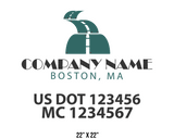 company name truck decal logistics and transportation usdot mc