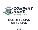 company name truck decal logistics and transportation contemporary usdot mc