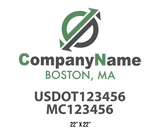 company name truck decal logistics and transportation contemporary usdot mc