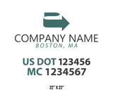 company name truck decal logistics and transportation usdot mc