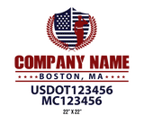 company name truck decal military and usdot mc