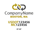 company name truck decal logistics and transportation contemporary usdot mc