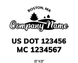 company name truck decal lawn care landscaping and usdot mc