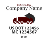 company name truck decal logistics and transportation usdot mc