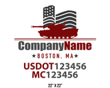company name truck decal military and usdot mc
