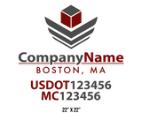 company name truck decal logistics and transportation contemporary usdot mc