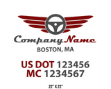 company name truck decal logistics and transportation usdot mc