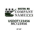 company name truck decal military and usdot mc