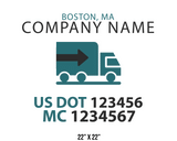 company name truck decal logistics and transportation usdot mc