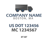 company name truck decal logistics and transportation usdot mc