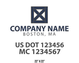 company name truck decal logistics and transportation usdot mc