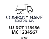 company name truck decal logistics and transportation usdot mc
