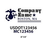 company name truck decal military and usdot mc