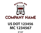 company name truck decal logistics and transportation usdot mc