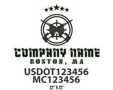 company name truck decal military and usdot mc