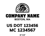 company name truck decal lawn care landscaping and usdot mc