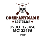 company name truck decal military and usdot mc