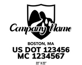 company name truck decal lawn care landscaping and usdot mc