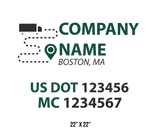 company name truck decal logistics and transportation usdot mc