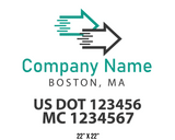 company name truck decal logistics and transportation usdot mc