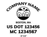 company name truck decal lawn care landscaping and usdot mc