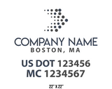 company name truck decal logistics and transportation usdot mc