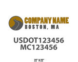 company name truck decal logistics and transportation contemporary usdot mc