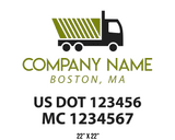 company name truck decal logistics and transportation usdot mc