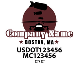 company name truck decal military and usdot mc