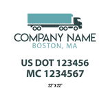 company name truck decal logistics and transportation usdot mc
