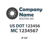 company name truck decal logistics and transportation usdot mc