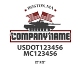 company name truck decal military and usdot mc