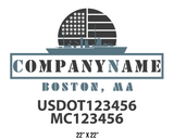 company name truck decal military and usdot mc