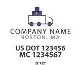 company name truck decal logistics and transportation usdot mc