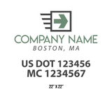 company name truck decal logistics and transportation usdot mc