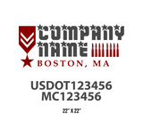 company name truck decal military and usdot mc