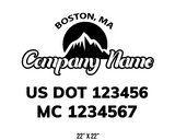 company name truck decal lawn care landscaping and usdot mc
