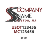 company name truck decal logistics and transportation contemporary usdot mc